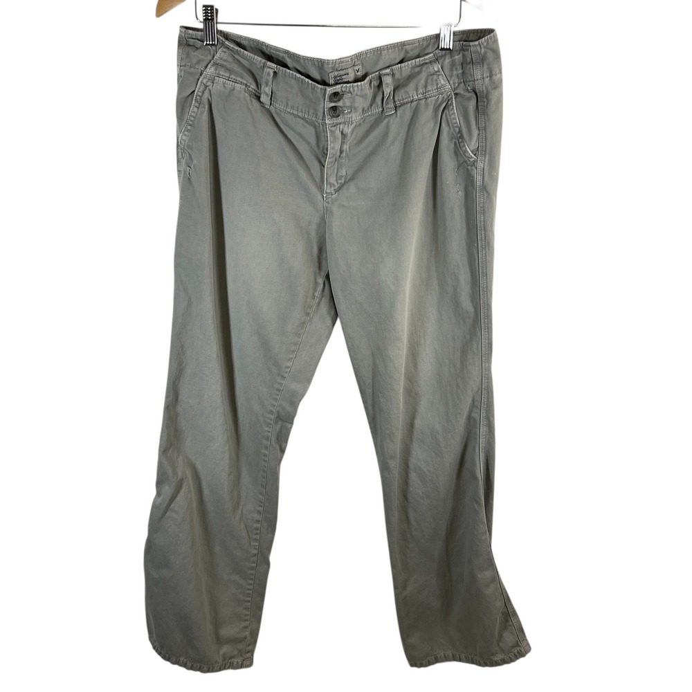 American Eagle Outfitters Womens Gray Cotton Twill Straight Leg Pants Size 10‎